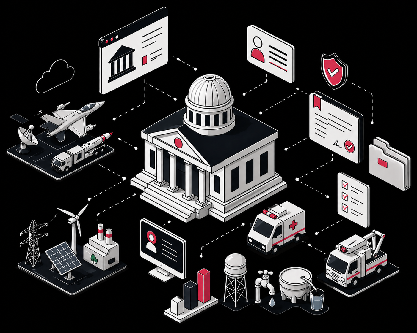 Government performance reporting workflow illustration