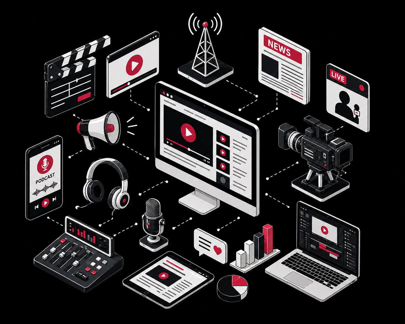 Media analytics workflow illustration